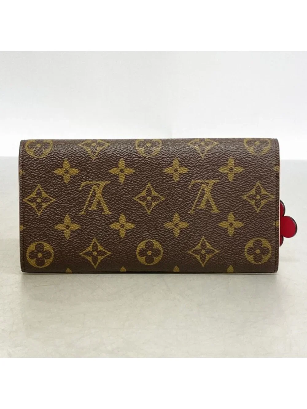 Louis Vuitton Wallet Monogram Portefeuille Emily Flower Motif Brown Rose